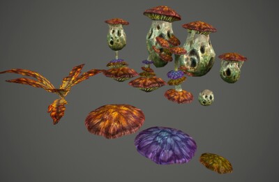 次世代 蘑菇资源包模型-树木模型库-FBX(.fbx)模型下载-cg模型网