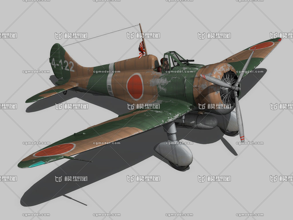 次时代写实二战日本96式舰上战斗机模型