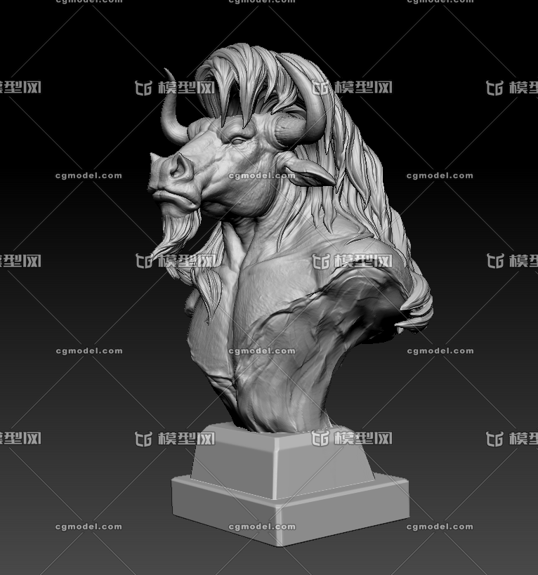 牛头人牛头酋长胸像手办模型打印件