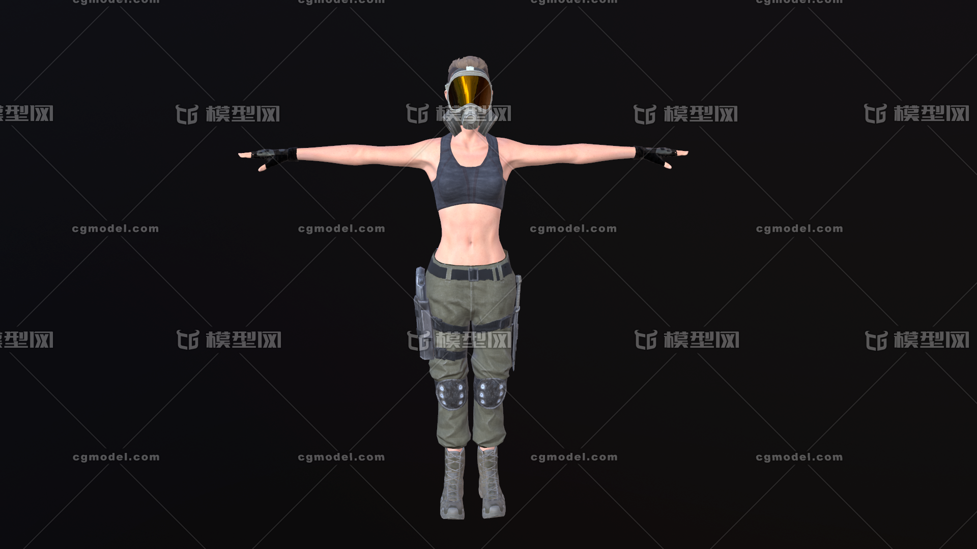 防毒面罩女 排爆女兵 排弹专家 女士兵 排雷兵 背心女 女特警 外国