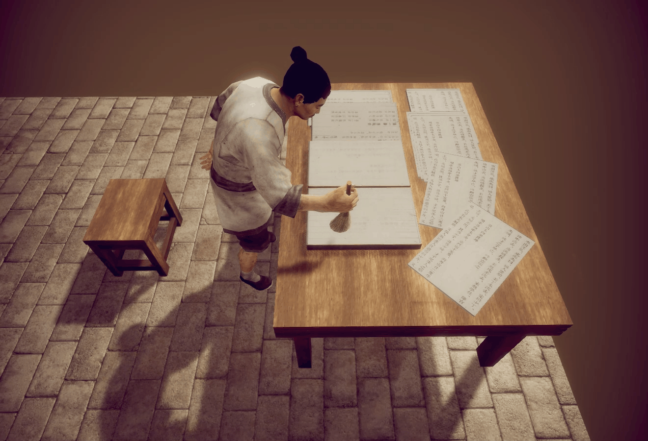 活字印刷工坊unity package场景包,元代王祯发明的转轮排字盘,活字