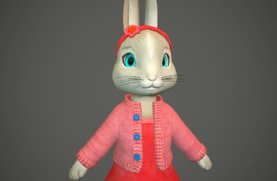 卡通动画角色 白兔莉莉  手绘 小白兔 卡通形象  rabbit