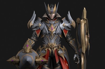 圣战骑士【pbr】次世代  写实 盔甲骑士 黄金圣骑士