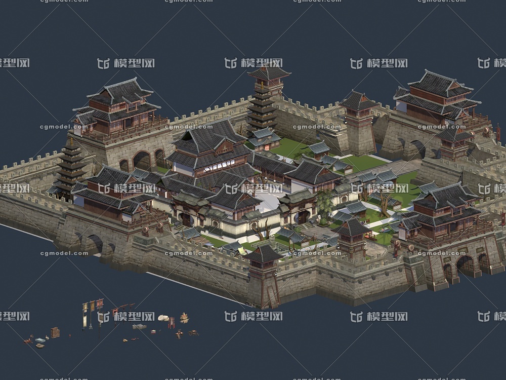 三国策略游戏,大型城池,民居区,宫殿府邸,生活区,贸易区,大城