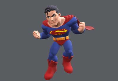 卡通q版超人【13组动画】 手绘dc经典角色 超级英雄