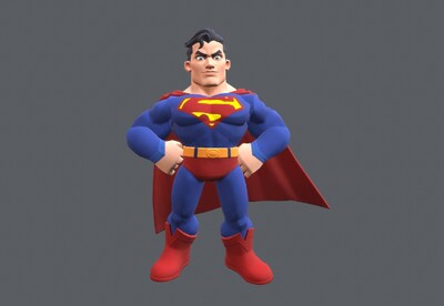 卡通q版超人【13组动画】 手绘dc经典角色 超级英雄