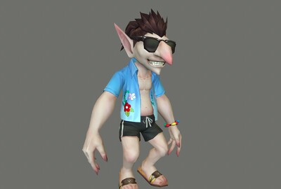 手绘 夏装地精 哥布林 妖精 妖怪_emerson007作品_人物异形怪物_cg