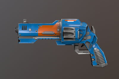 次时代pbr材质科幻左轮手枪 轻武器 小手枪