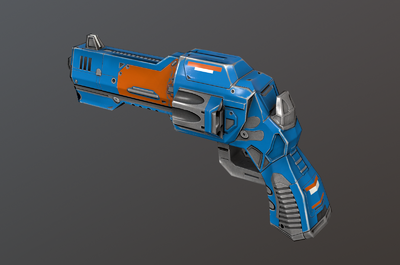 次时代pbr材质科幻左轮手枪 轻武器 小手枪