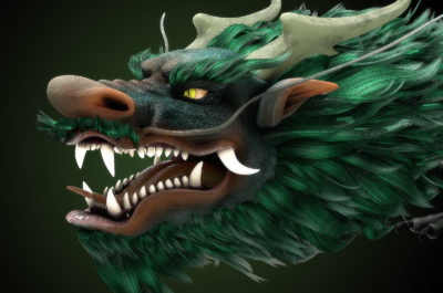 中国龙 二龙戏珠 写实龙