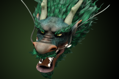 中国龙 二龙戏珠 写实龙_siagoo作品_动物神话类_cg模型网