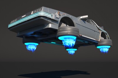 带内饰科幻悬浮汽车