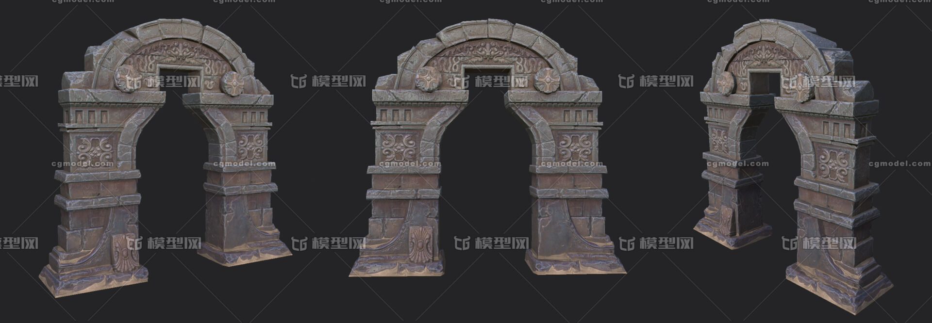 沙漠石门;拱门_剑丸游戏作品_场景自然场景_cg模型网