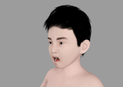 写实 vr  男孩 儿童 裸模 基础 人体 小朋友 cs 骨骼 绑定 有表情