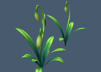 q版小草,水草,小灌木,植物,草丛,一颗绿植