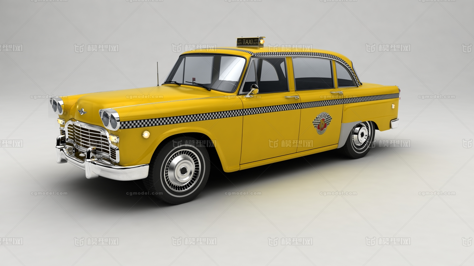 美國50年代經典計程車 老式出租車 出租車 taxi (帶內飾)