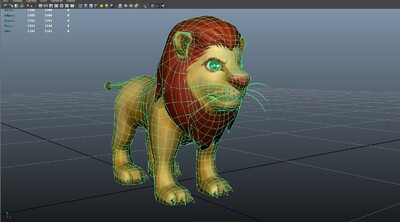 3d獅子動物 小獅子卡通寫實非洲動物模型帶maya,3dmax,fbx模型