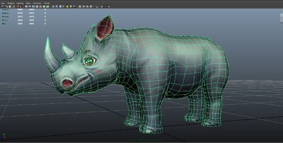 3d犀牛動物 非洲動物鹿卡通寫實白犀牛rhino模型帶maya,3dmax,fbx模型