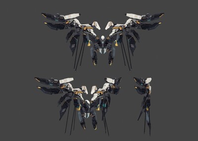 机甲翅膀机械翅膀高达部件装甲