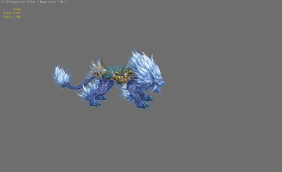 手绘 雪狮坐骑 苍雪之牙 冰属性狮子 魂兽神兽 尖牙獠牙