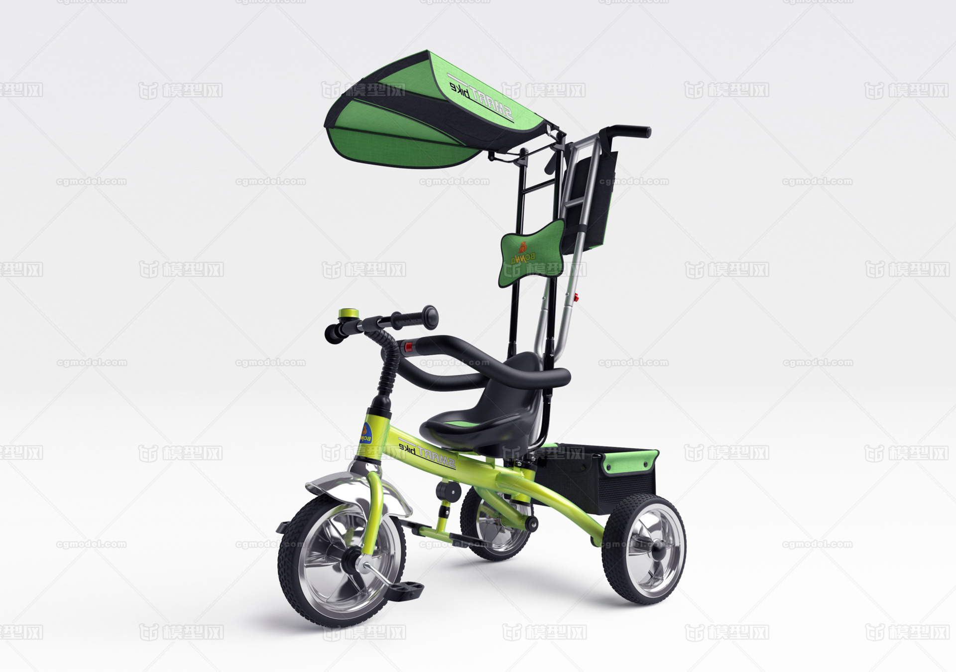 儿童自行车模型 儿童脚踏车模型 儿童三轮脚踏车 max fbx obj 贴图
