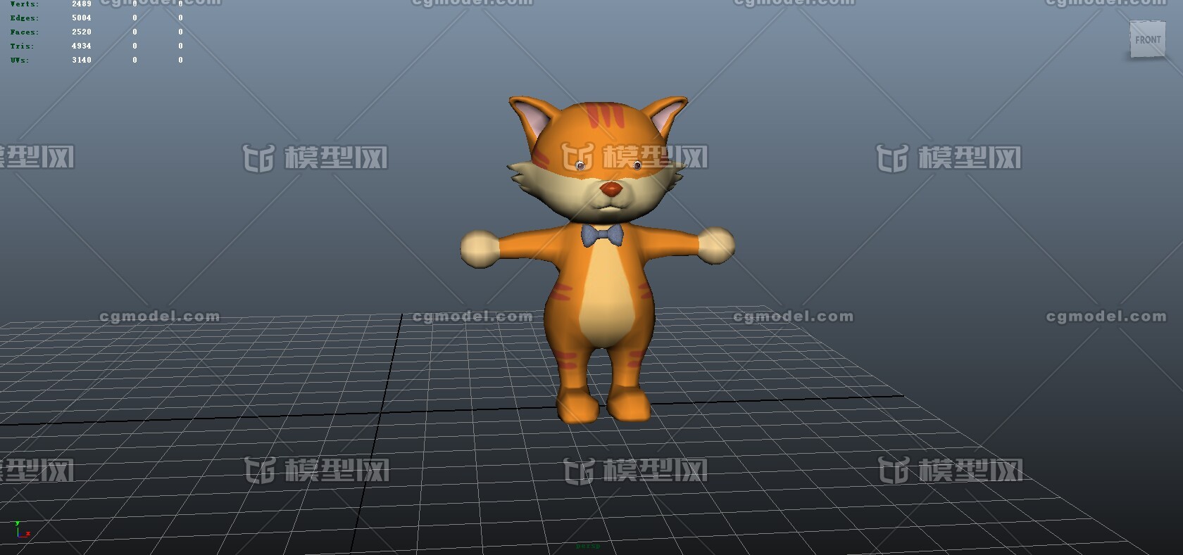 卡通小猫 小猫咪 小黄猫 3d模型