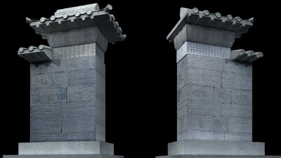 郑州太室阙 “天地之中”历史建筑群模型-文物器皿模型库-3ds Max(.max)模型下载-cg模型网