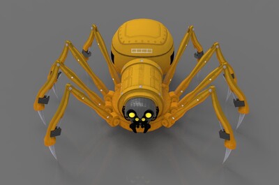 次世代 pbr 机器蜘蛛  机械狼蛛 战斗蜘蛛 蜘蛛警卫 电子宠物 机械