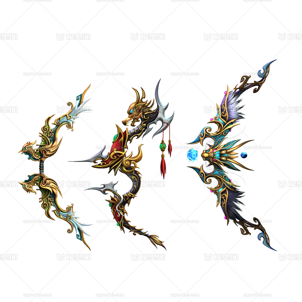 武器,弓箭,神弓,弓,兵器,三国武器,骑兵武器,三渲二弓-01