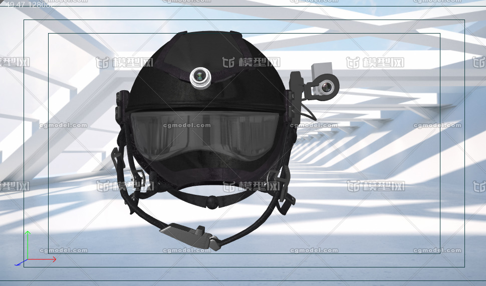 面数不大高的"热成像智能头盔n901",有贴图,obj,max,fbx