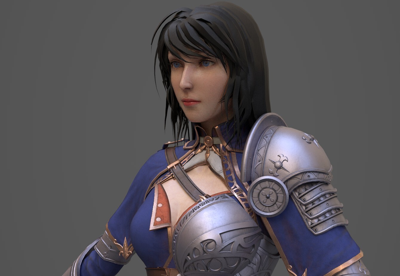 女骑士_渡鸦12345作品_角色/人物/生物_cg模型网
