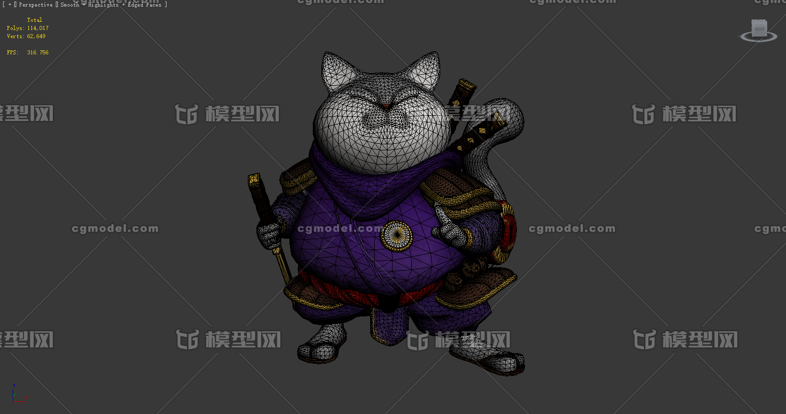 3d打印手办猫武士猫忍者猫可爱猫咪 Cg模型网 Cgmodel 三维设计师交流互动平台 专注多品类3d模型下载 原创作品分享 软件学习