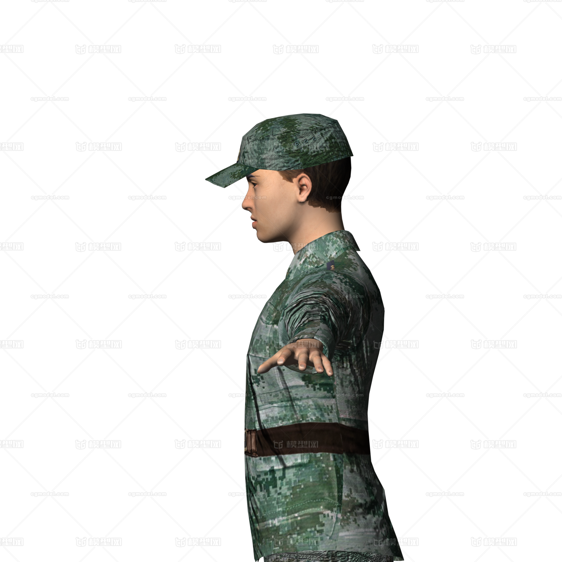 写实军人(有骨骼表情绑定) 军人 军官_a6熊c作品_人物男人_cg模型网