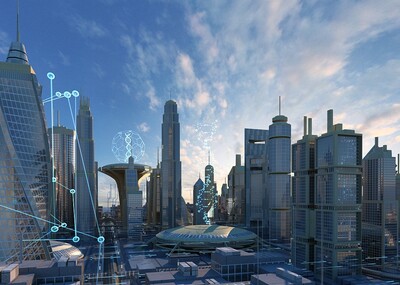 **宇宙飞船 未来建筑 未来城市 未来科技  科幻城市  cbd 未来小区