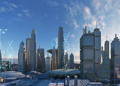 **宇宙飞船 未来建筑 未来城市 未来科技  科幻城市  cbd 未来小区