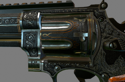 左轮手枪 转轮手枪 老式左轮枪 写实枪械 武器 西部手枪 牛仔枪 雕花