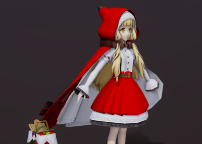 日漫 卡通 q版 可爱 二次元 小女孩 小红帽 萝莉 乖乖女 披风 甜心