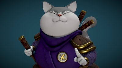 3d打印手办 猫 武士猫 忍者猫 可爱猫咪