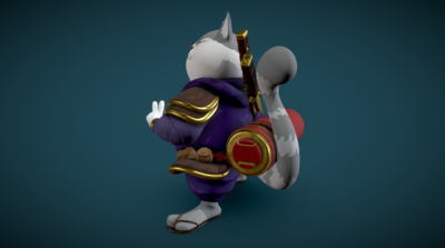 3d打印手办 猫 武士猫 忍者猫 可爱猫咪