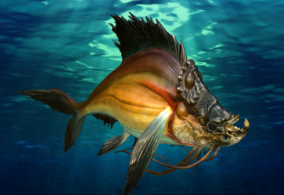 次时代 pbr 魔鬼鱼 怪物鱼 深海 怪鱼 生物  带背景贴图