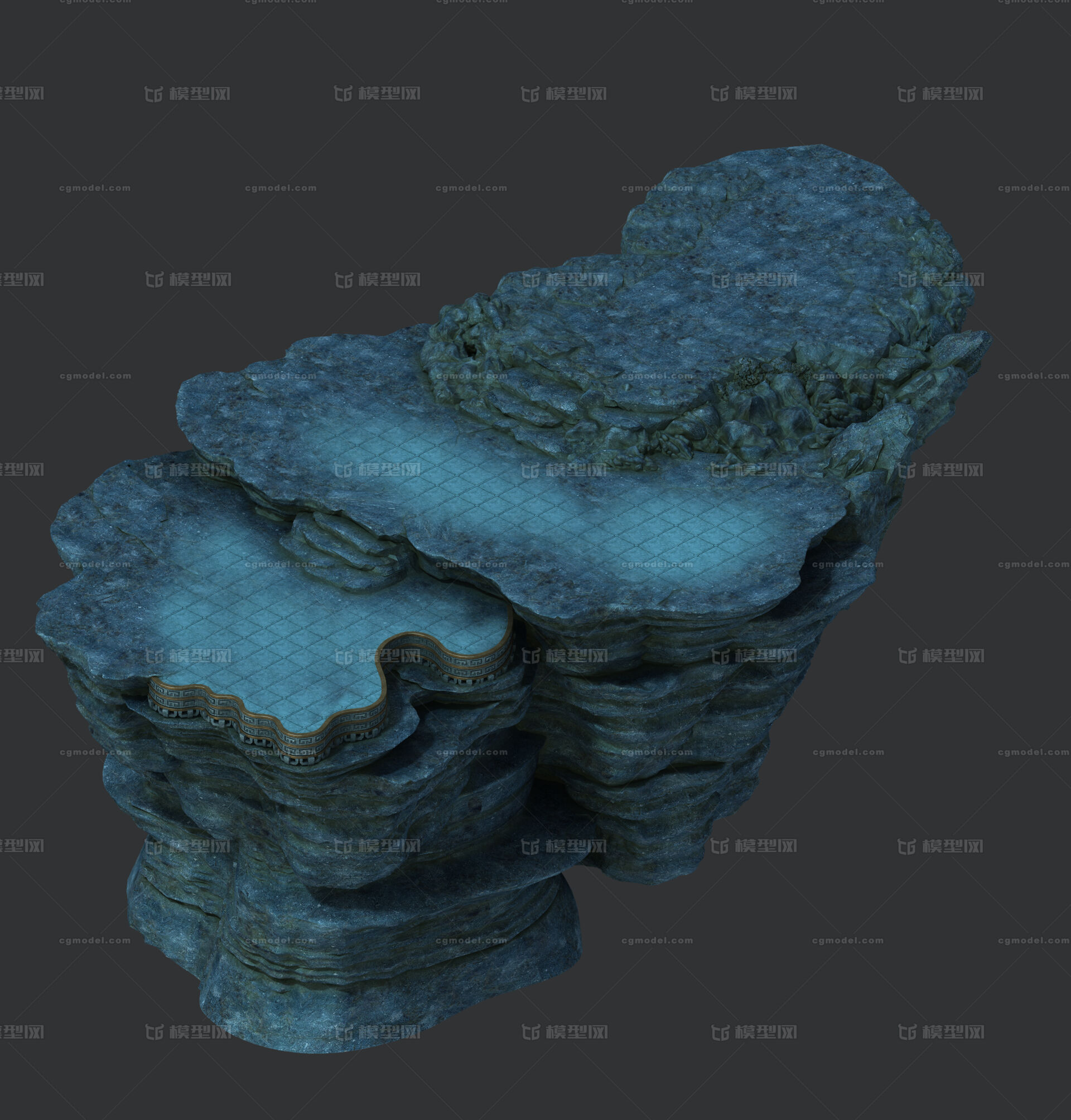 写实海底地形 平台 地表_wssssw1997作品_场景古代场景_cg模型网