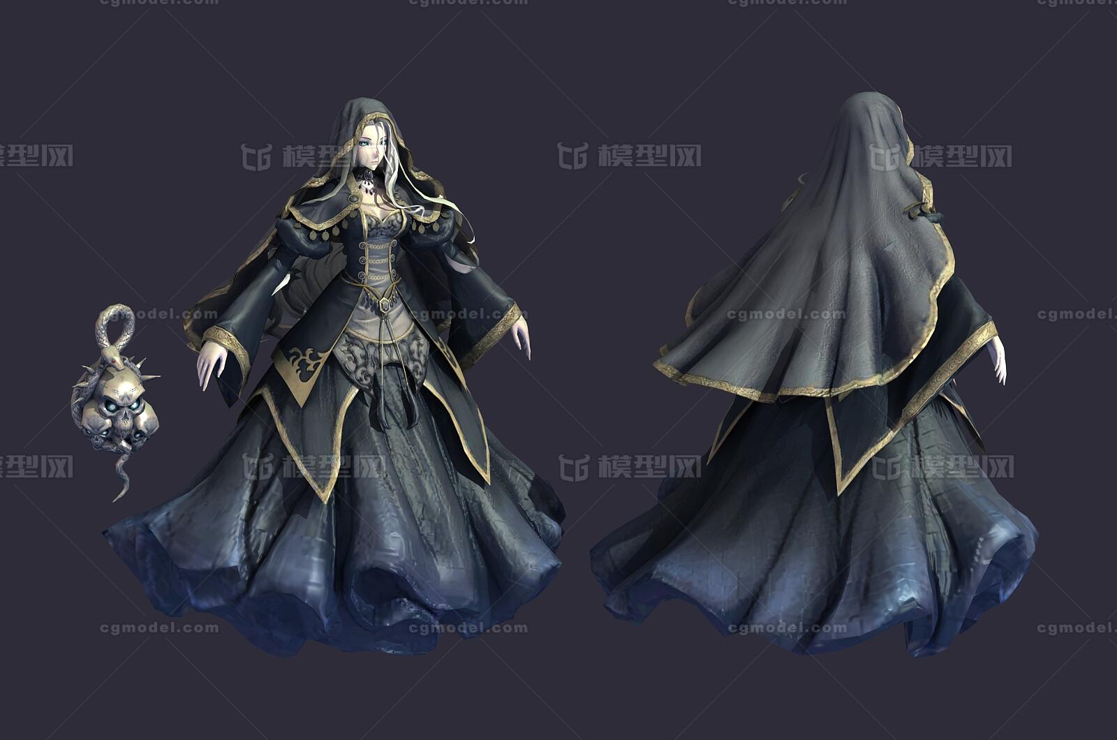 次世代 卡通 女巫 黑暗魔法師 亡靈法師_小雪梅梅作品_人物女人_cg