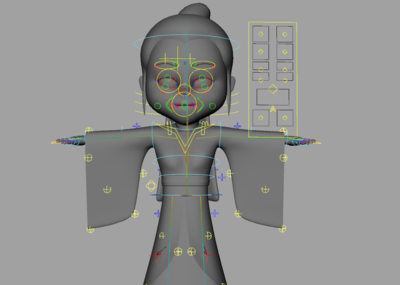 古代女人卡通妇女模型adv表情绑定古装女孩汉服姑娘模型带权重带走路