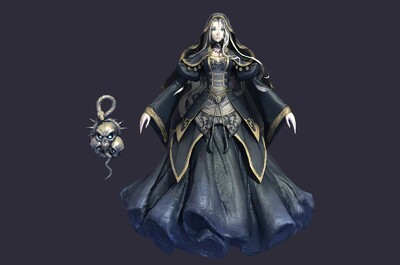 次世代 卡通 女巫 黑暗魔法師 亡靈法師_小雪梅梅作品_人物女人_cg