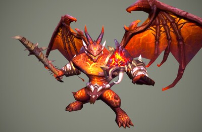 简模 火龙战士【7组动画】手绘 红龙 恶魔战士 dragon