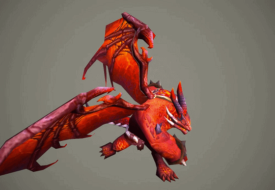 简模 火龙战士【7组动画】手绘 红龙 恶魔战士 dragon