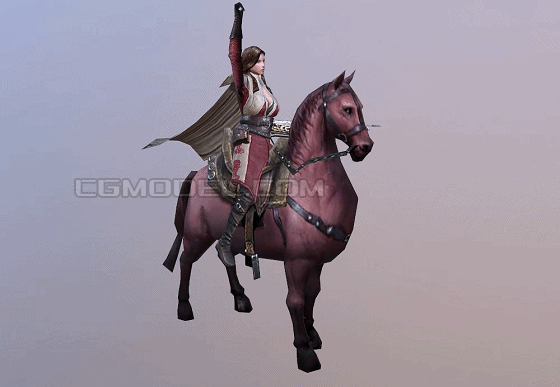 手绘 西方弓弩手【13组动画】简模女骑兵 女士兵