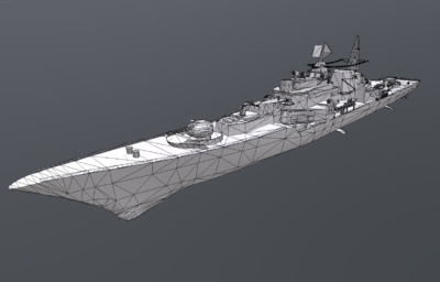 俄羅斯現代級導彈驅逐艦_yudon作品_船艇軍艦_cg模型網