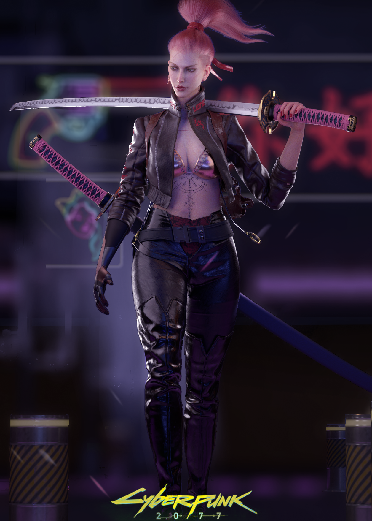 赛博朋克女孩 修改四个月前的作品 喜欢大家指正缺点 抱拳