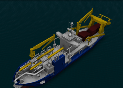 天鲲号铰吸挖泥船 造岛神器 _madcger作品_船艇工程船_cg模型网